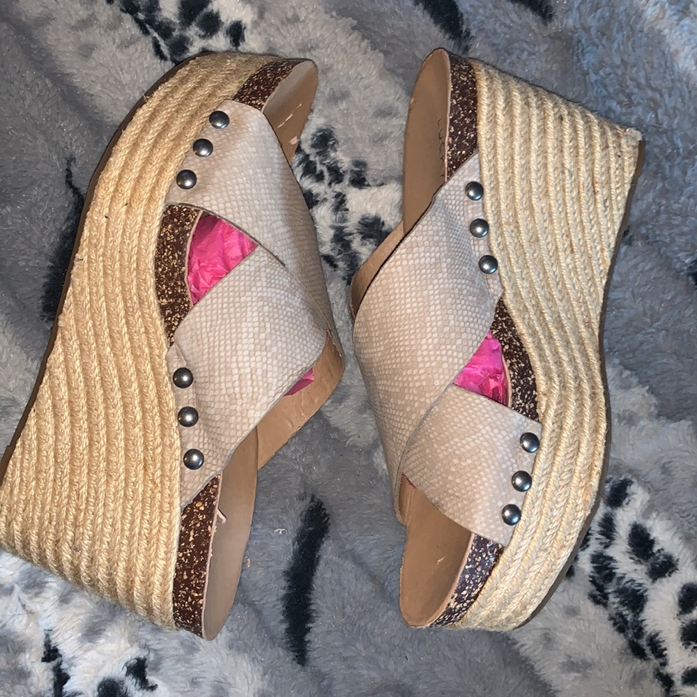 Lucky Brand Leather LK-Neeka Platform Wedge — 8